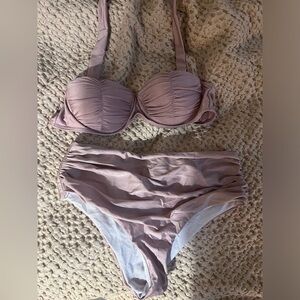 Brand new high waisted, push up bikini set size small